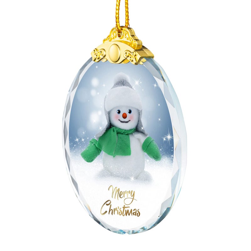 YouerCrystal Christmas Crystal Decoration Hanging Ornament  Shiny Decor Ornament Decoration for Christmas Tree  Crystal Home Decor Xmas Gifts (Snowman) - Image 3